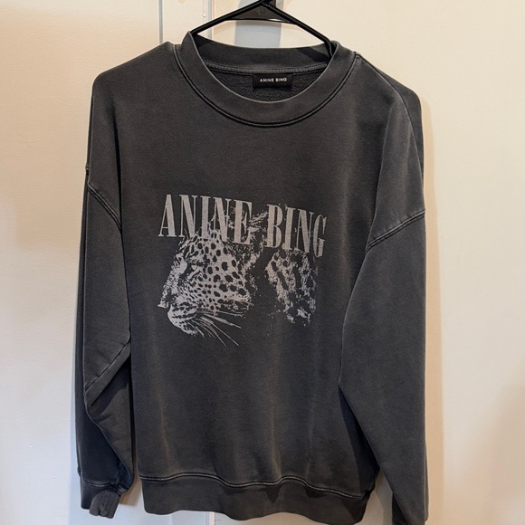 Anine Bing Gray Graphic Sweatshirt - Picture 1 of 3
